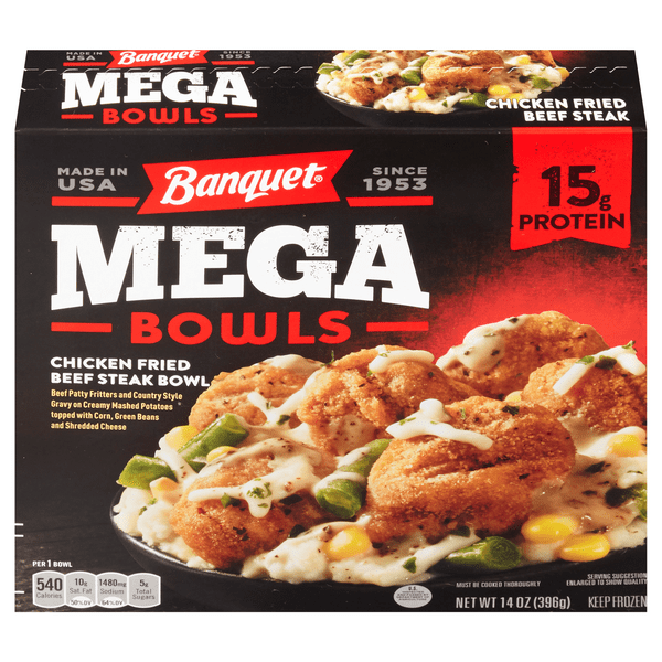 Save on Banquet Mega Bowls Chicken Fried Beef Steak Order Online