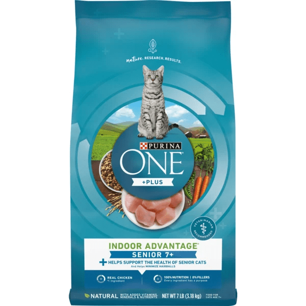Save on Purina One +Plus Senior 7+ Adult Dry Cat Food Chicken Natural