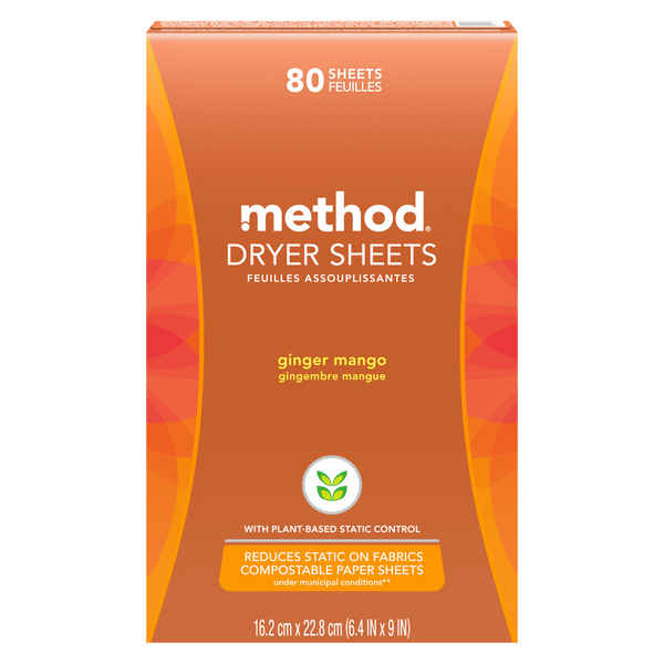 Save on Method Dryer Sheets Ginger Mango Order Online Delivery GIANT
