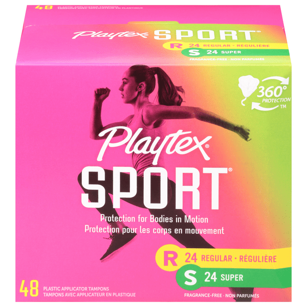 Save on Playtex Sport Tampons Regular/Super Fragrance Free Order Online