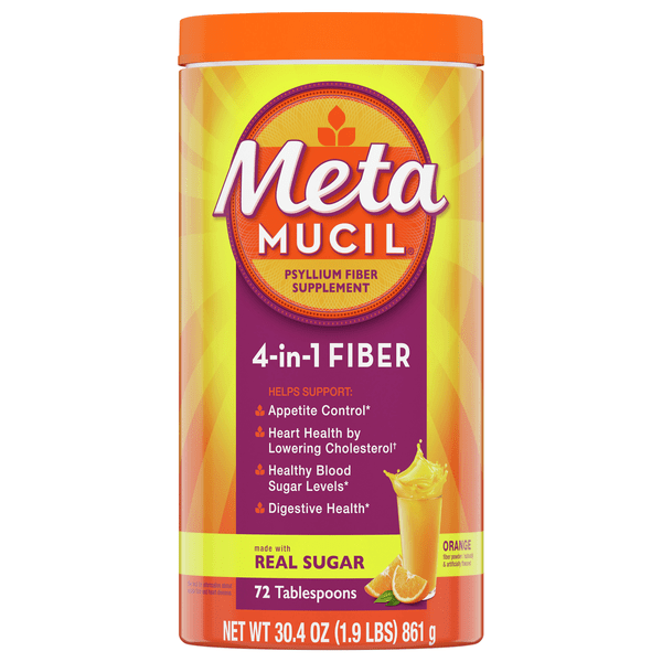Save on Metamucil 4in1 Psyllium Fiber Supplement Powder with Real