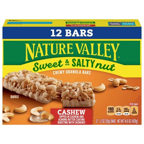 Save on Nature Valley Sweet & Salty Nut Chewy Granola Bars Cashew 12