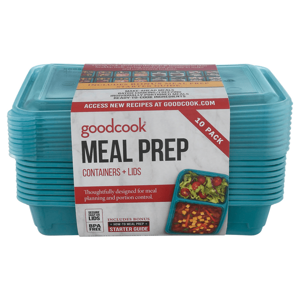 Save on Good Cook Meal Prep Containers + Lids 2 Compartments Order