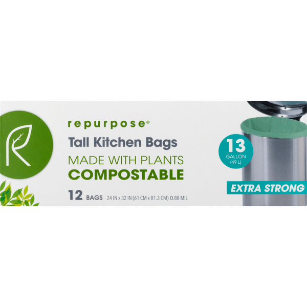 Save on Repurpose Extra Strong Compostable Tall Kitchen Bags 13 Gallon