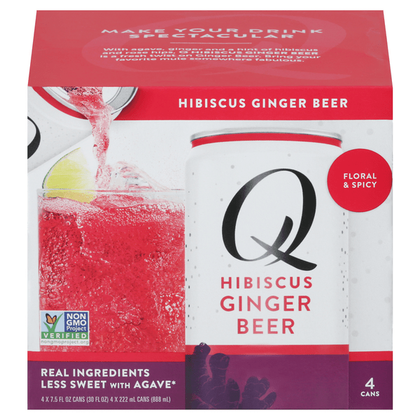Save on Q Ginger Hibiscus Beer Soda 4 pk Order Online Delivery GIANT