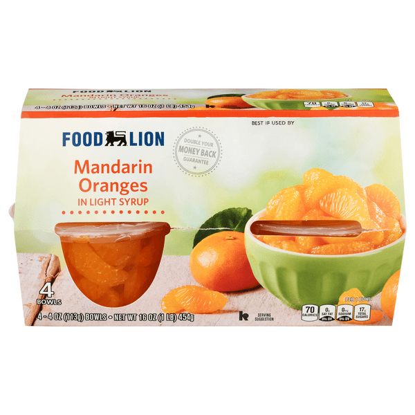 Save on Food Lion Mandarin Oranges in Light Syrup 4 ct Order Online
