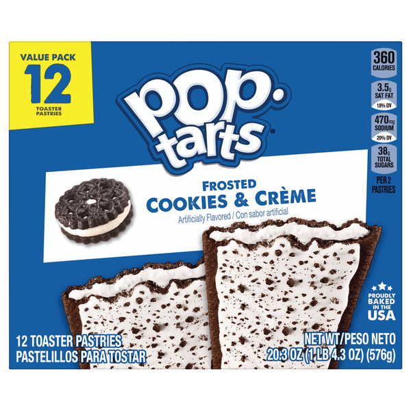 Save on PopTarts Toaster Pastries Frosted Cookies & Creme 12 ct Order Online Delivery Food Lion