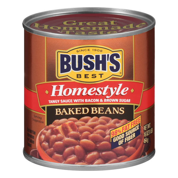 Save on Bush's Best Homestyle Baked Beans Tangy Sauce with Bacon