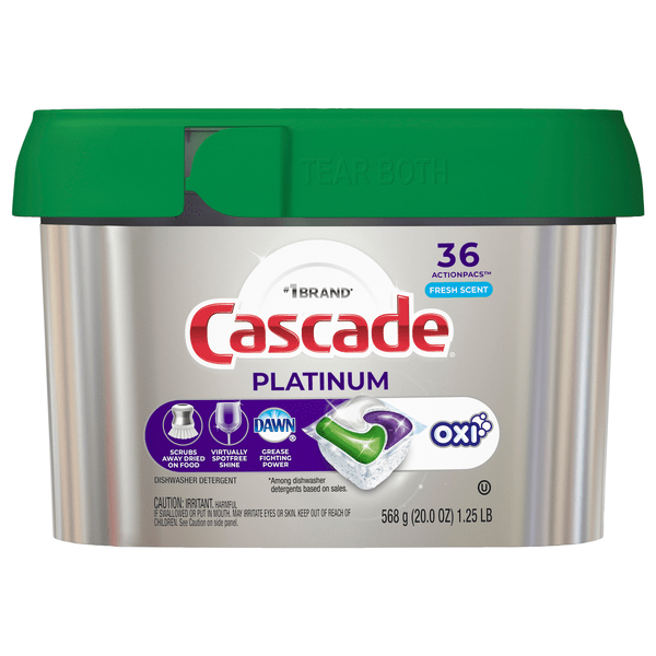 Save on Cascade Platinum + Oxi Dishwasher Detergent ActionPacs Fresh