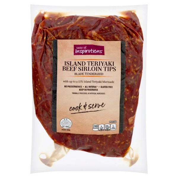 Save on Taste of Inspirations Beef Sirloin Tips Island Teriyaki Order