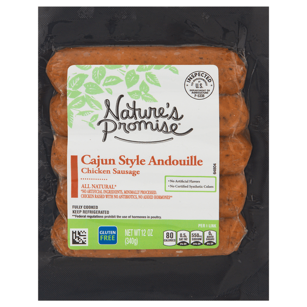 Save on Nature's Promise Natural Cajun Style Andouille Chicken Sausage