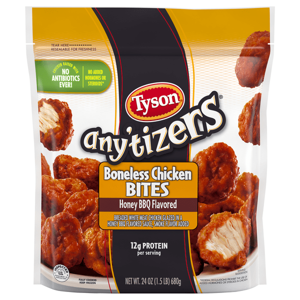 Save on Tyson Any'tizers Chicken Bites Boneless Honey BBQ Frozen Order