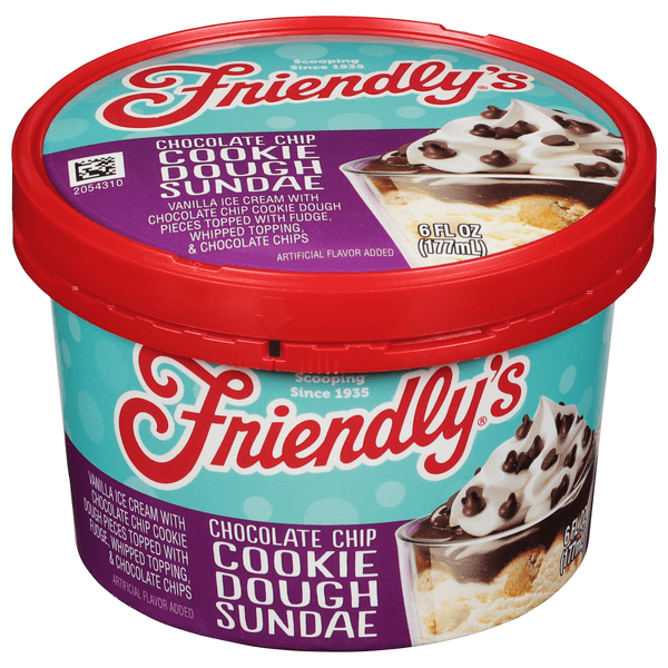 Save on Friendly's Sundae Ice Cream Cup Chocolate Chip Cookie Dough Order Online Delivery Stop
