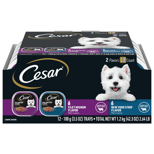 Save on Cesar Adult Wet Dog Food Filet Mignon/New York Strip Variety