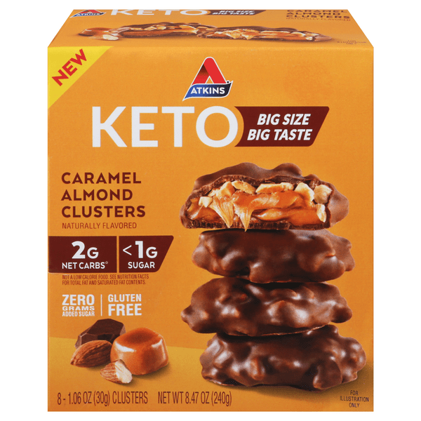 Save on Atkins Keto Caramel Almond Clusters Gluten Free 8 ct Order