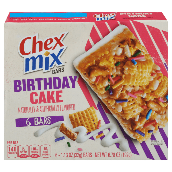 Save on Chex Mix Bars Birthday Cake 6 ct Order Online Delivery GIANT