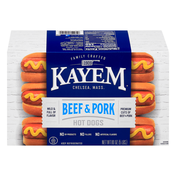 Save on Kayem Hot Dogs Beef & Pork Skinless 40 ct Order Online Delivery Stop & Shop