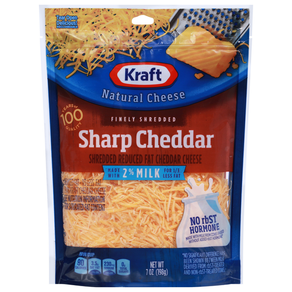Save on Kraft Cheddar Cheese Sharp Reduced Fat Shredded Order Online