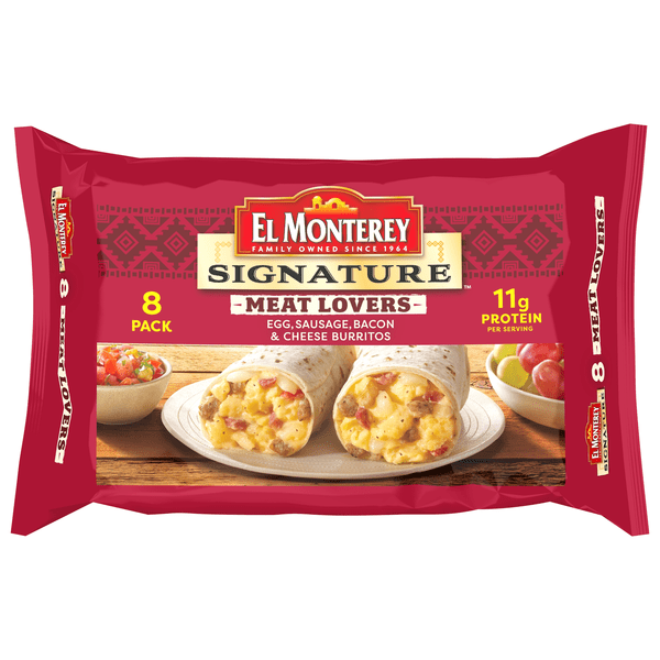 Save on El Monterey Signature Meat Lovers Breakfast Burritos 8 ct Order Online Delivery Stop
