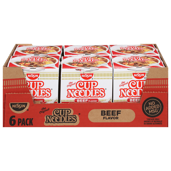 Save on Nissin Cup Noodles Soup Beef Flavor 6 pk Order Online