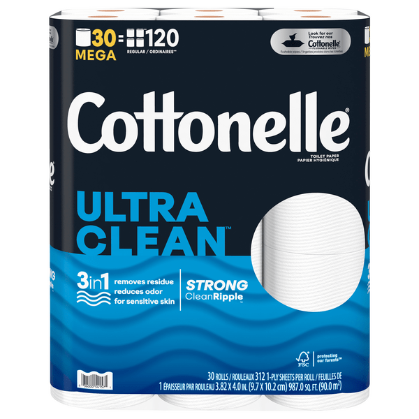 Save on Cottonelle Ultra Clean Strong Mega Rolls 1Ply Toilet Paper