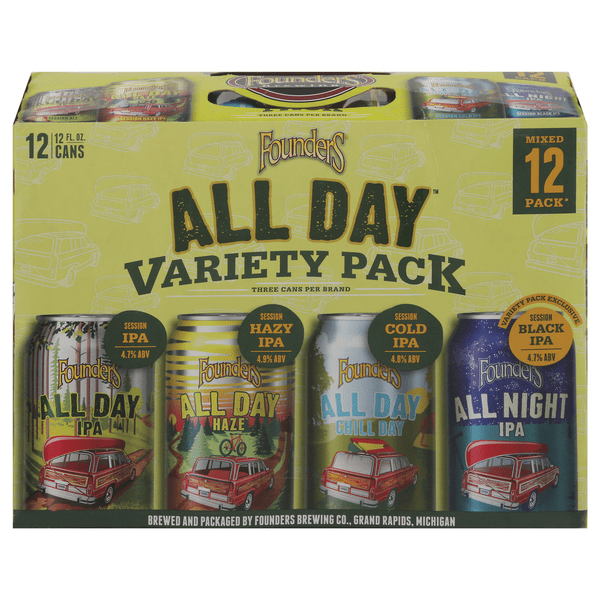 Save on Founders All Day IPA Beer Variety Pack 12 pk Order Online