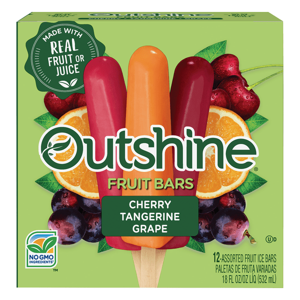 Save on Outshine Fruit Bars Cherry/Tangerine/Grape Variety Pack 12 ct