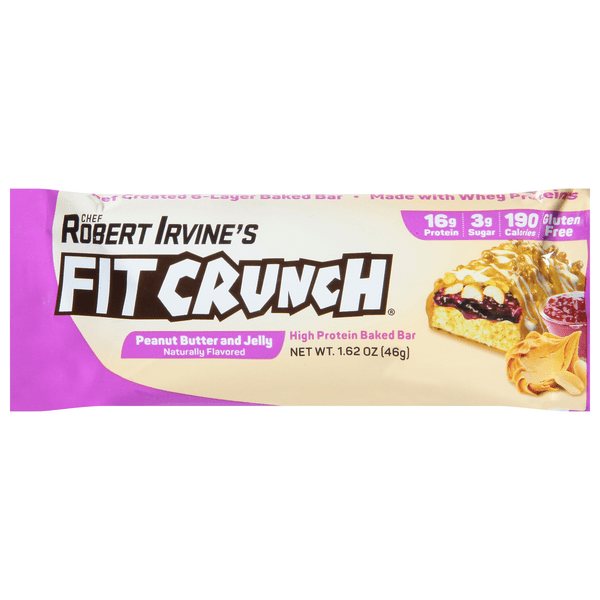 Save on FITCRUNCH Whey Protein Baked Bar Peanut Butter & Jelly Gluten