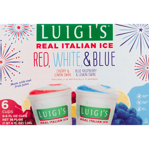 Save on Luigi's Italian Ice Red White & Blue 6 ct Order Online