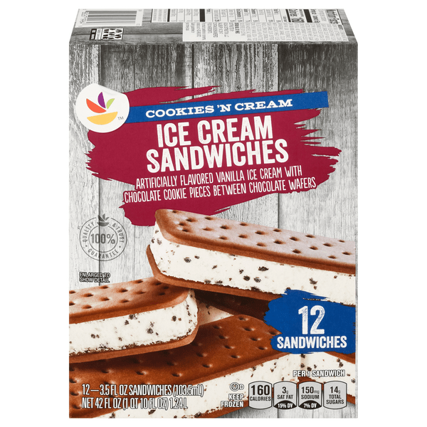 Save on Stop & Shop Ice Cream Sandwiches Cookies 'N Cream 12 ct Order