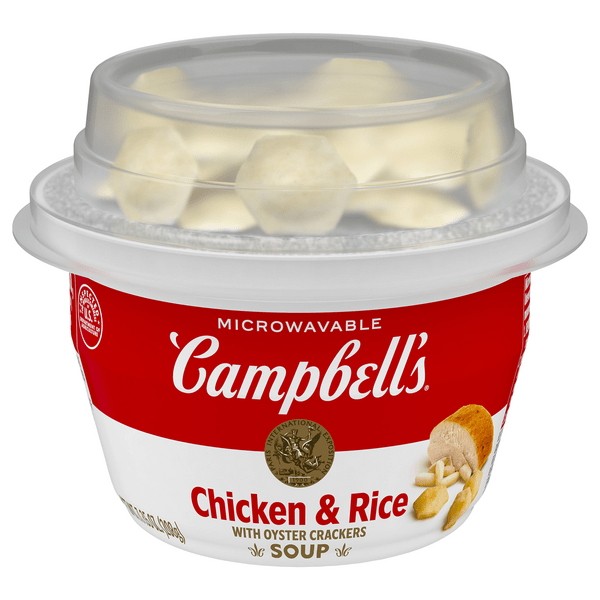 Save on Campbell's Microwavable Chicken & Rice with Oyster Crackers
