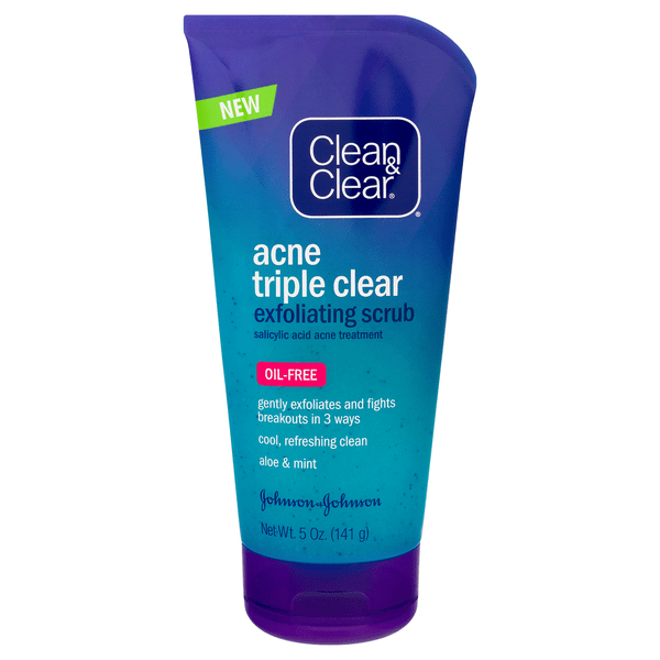 Save on Clean & Clear Acne Triple Clear Exfoliating Scrub Oil Free