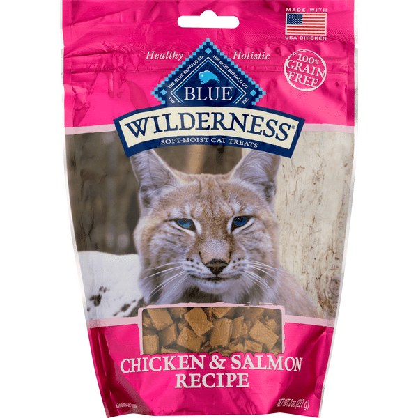 Save on BLUE Wilderness Soft Cat Treats Chicken & Salmon Recipe Gain
