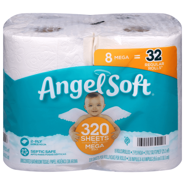 Save on Angel Soft Mega Roll 2Ply Toilet Paper Unscented Order Online