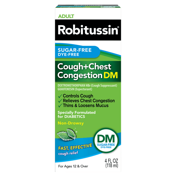 Save on Robitussin Adult DM Cough & Chest Congestion Sugar Free Order