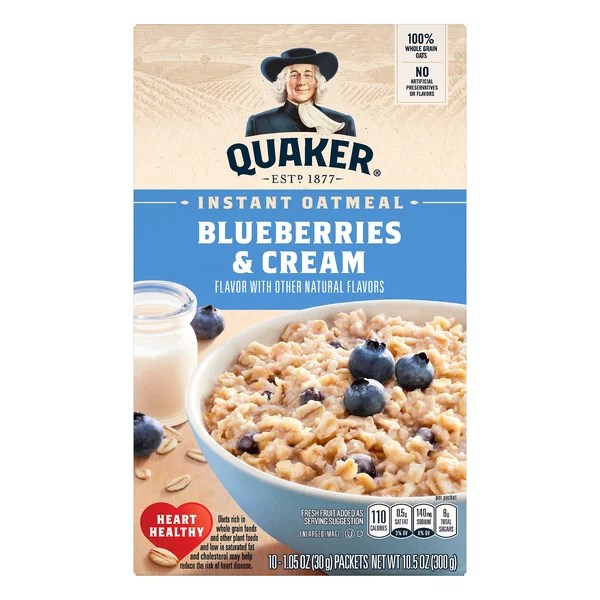 Quaker Instant Oatmeal Nutrition Label Quaker Instant Oatmeal With