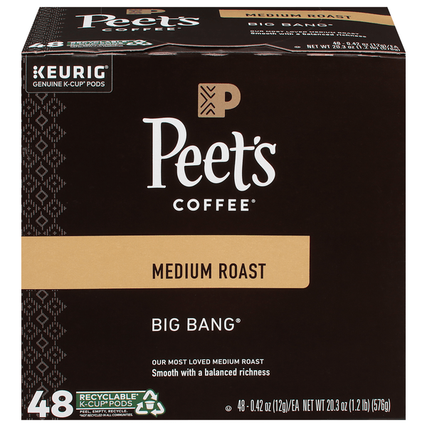 Save on Peet's Big Bang Medium Roast Coffee KCups Order Online