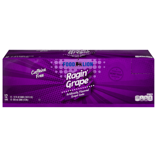 Save on Food Lion Ragin' Grape Soda Caffeine Free 12 pk Order Online