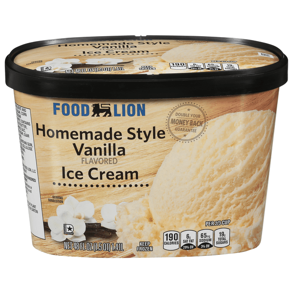 Save on Food Lion Homemade Style Vanilla Flavored Ice Cream Order