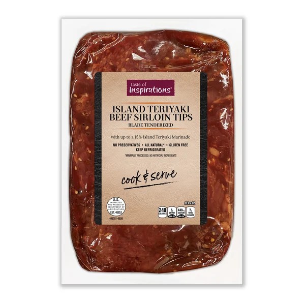 Save on Taste of Inspirations Beef Sirloin Tips Island Teriyaki Order