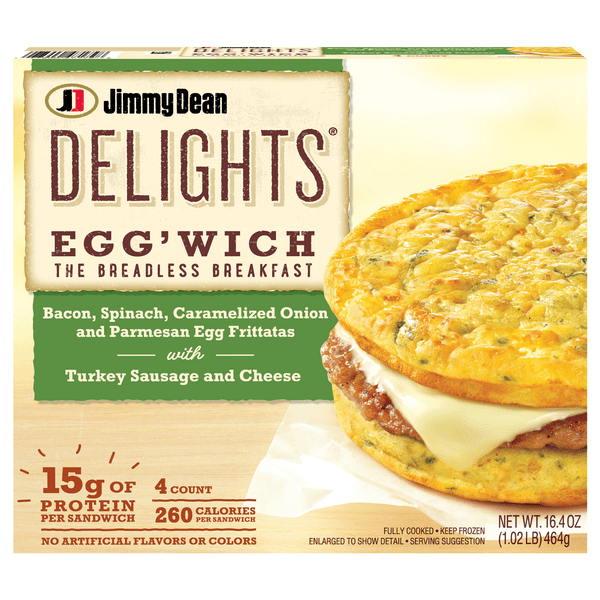Save on Jimmy Dean Delights Egg'wich Turkey Sausage Bacon Spinach