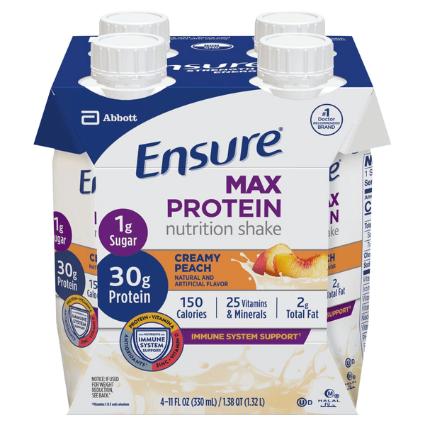 Save on Ensure Max Protein Nutrition Shake Creamy Peach 4 pk Order