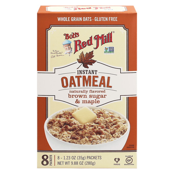 Save on Bob's Red Mill Instant Oatmeal Brown Sugar & Maple Gluten Free 8 ct Order Online