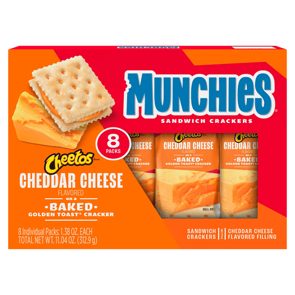 Save on FritoLay Munchies Sandwich Crackers Golden Toast w/Cheddar Cheese 8 ct Order Online