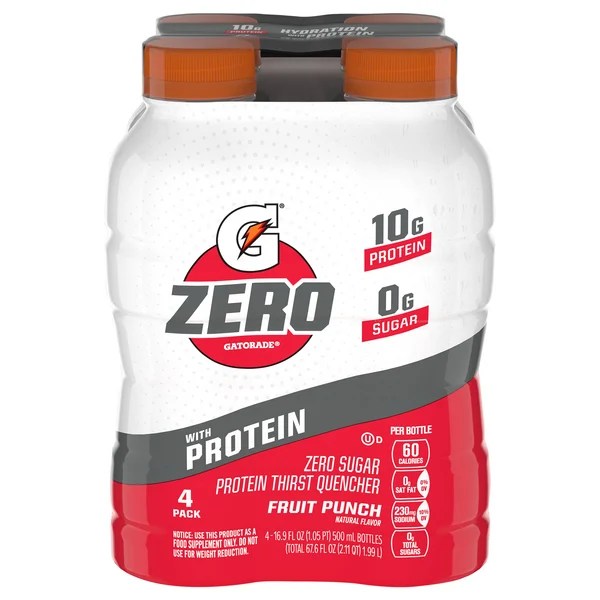 Save on Gatorade Zero Protein Thirst Quencher Fruit Punch 4 pk Order