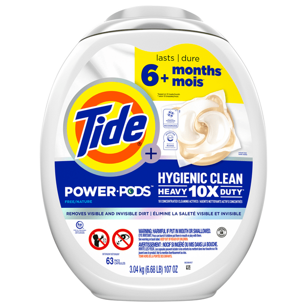 Save on Tide + Power Pods Free & Nature Hygienic Clean Laundry