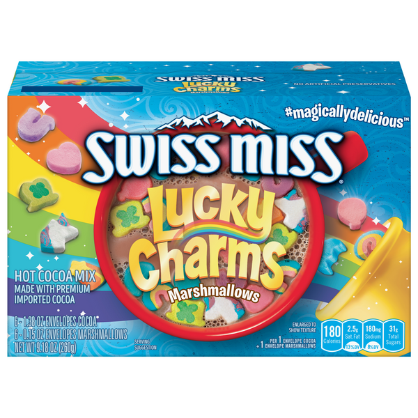 Save on Swiss Miss Hot Cocoa Mix Lucky Charms Marshmallows 6 ct Order