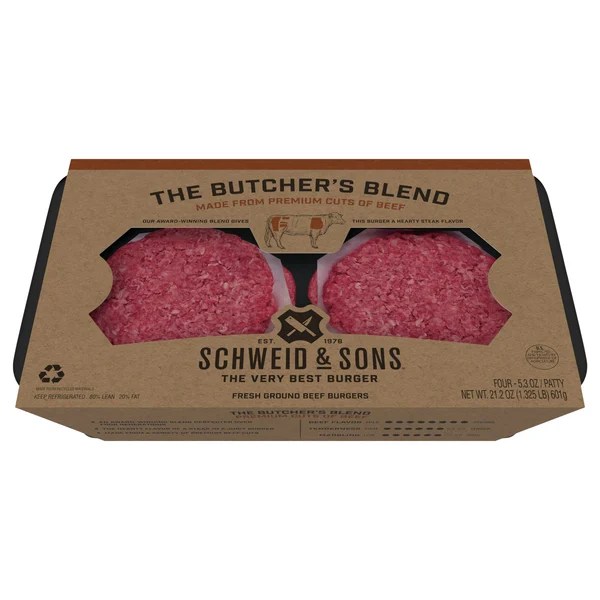 Save on Schweid & Sons Butcher's Blend Ground Beef Burger Patties 4