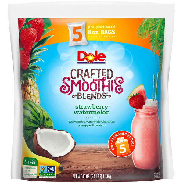 Save on Dole Crafted Smoothie Blends Strawberry Watermelon 5 ct Order