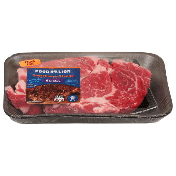Save on Food Lion Beef Ribeye Steaks Boneless Thick Cut Order Online
